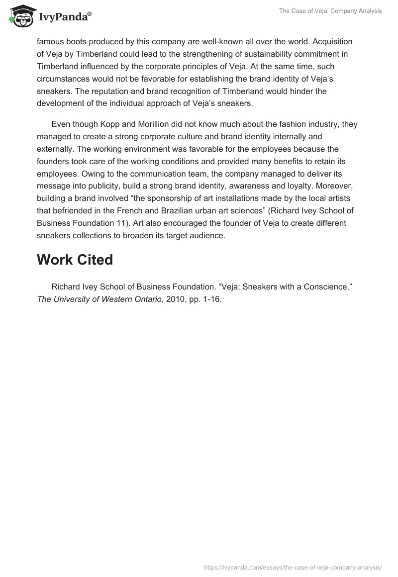 The Case of Veja: Company Analysis. Page 2