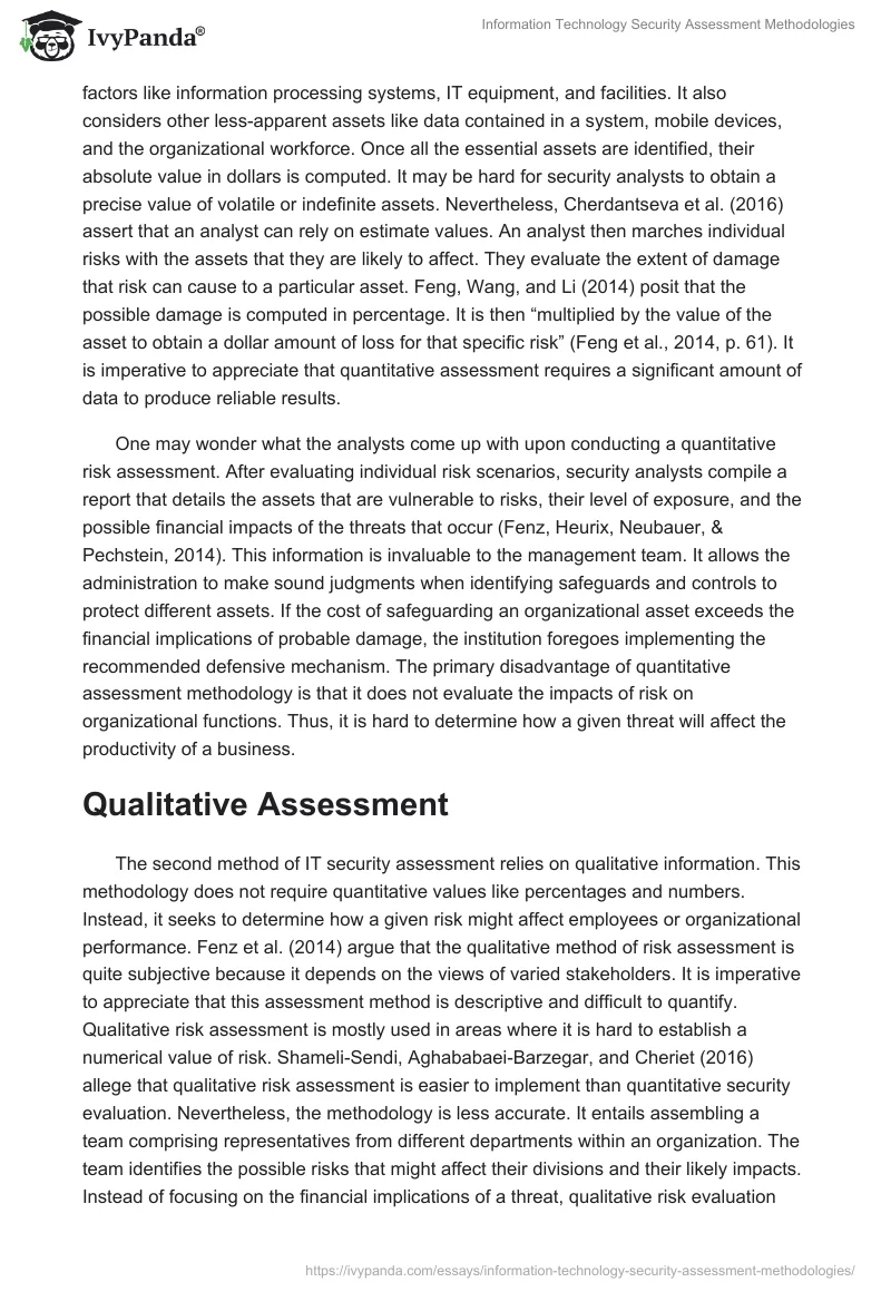 Information Technology Security Assessment Methodologies. Page 2