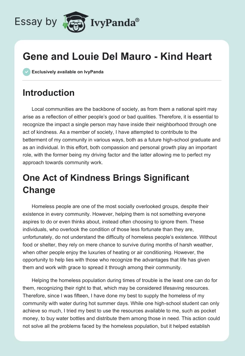 Gene and Louie Del Mauro - Kind Heart. Page 1