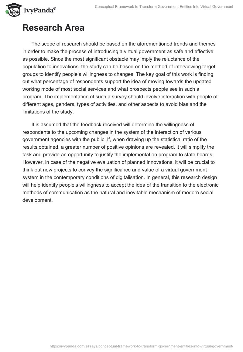 Conceptual Framework to Transform Government Entities Into Virtual Government. Page 3