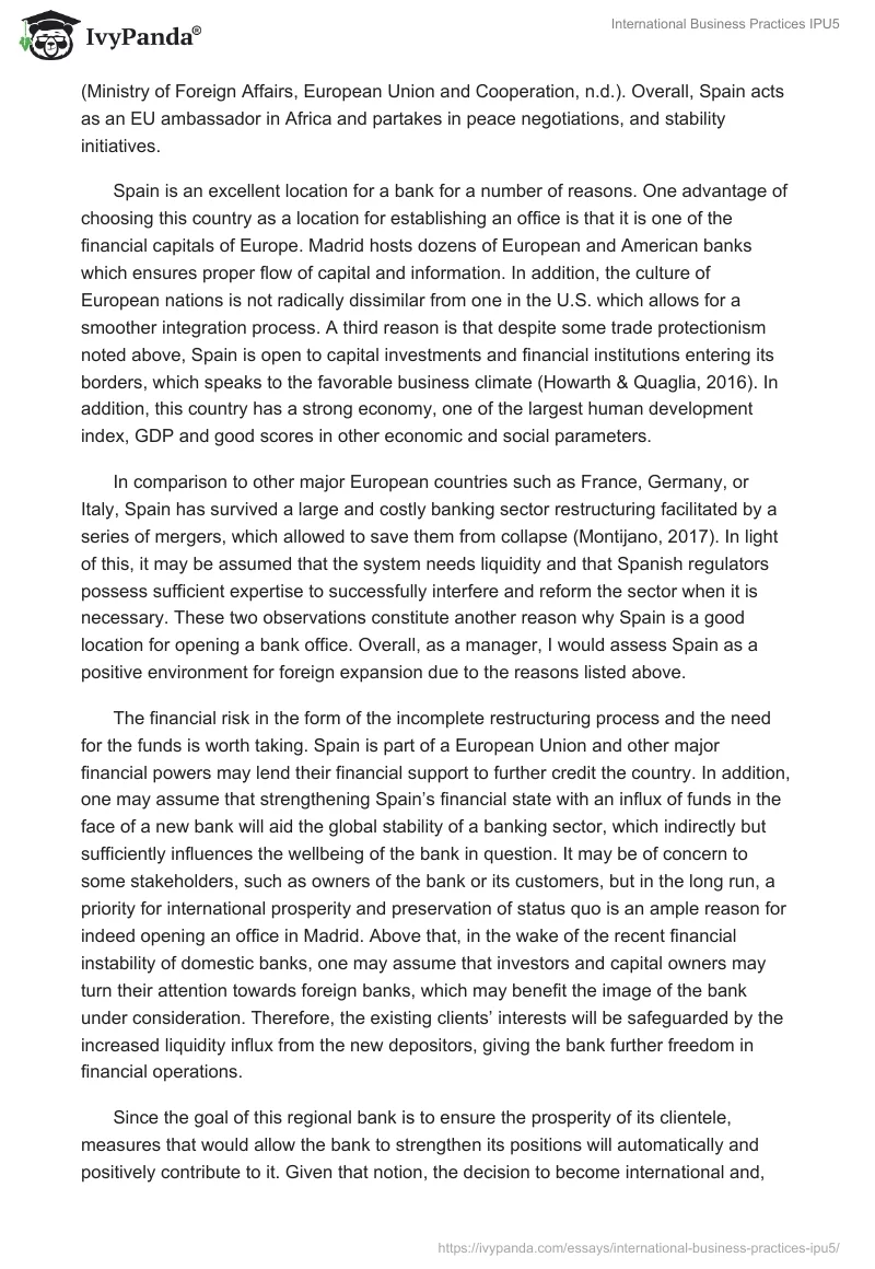 International Business Practices IPU5. Page 3