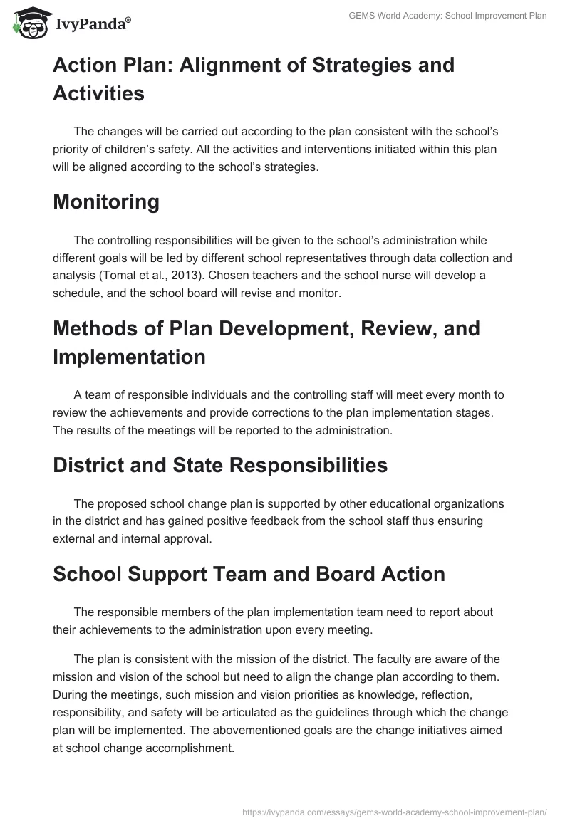 GEMS World Academy: School Improvement Plan. Page 2