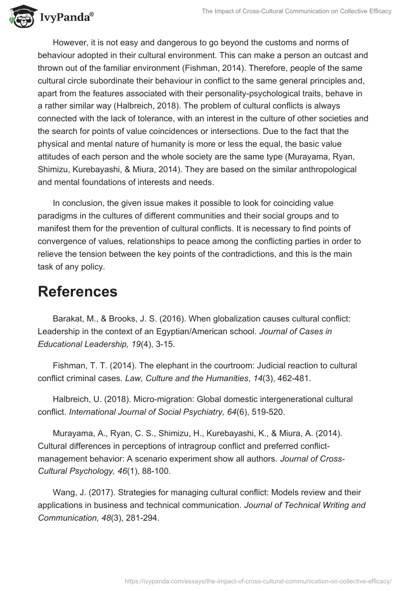 The Impact of Cross-Cultural Communication on Collective Efficacy. Page 5