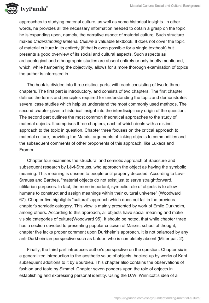 Material Culture: Social and Cultural Background. Page 2
