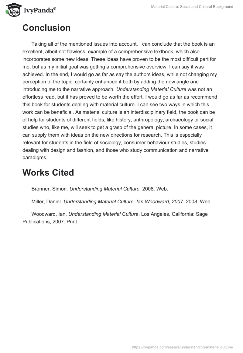 Material Culture: Social and Cultural Background. Page 5