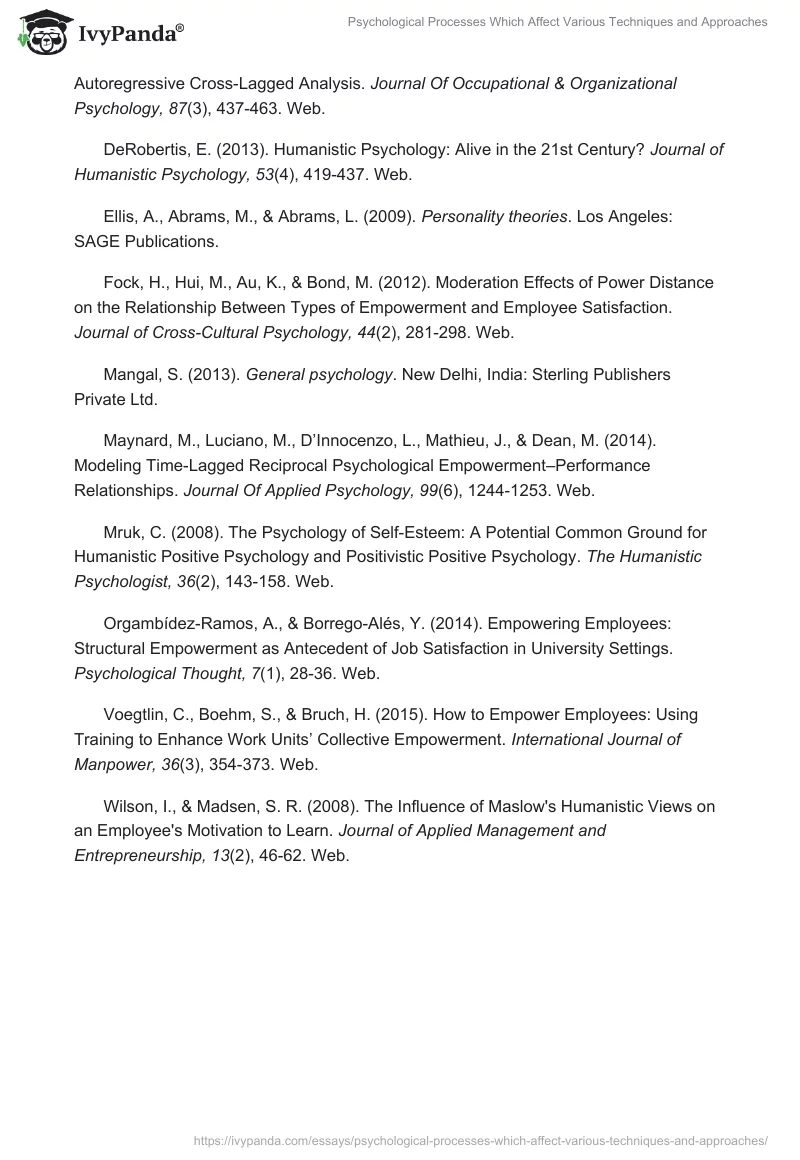 Psychological Processes Which Affect Various Techniques and Approaches. Page 3