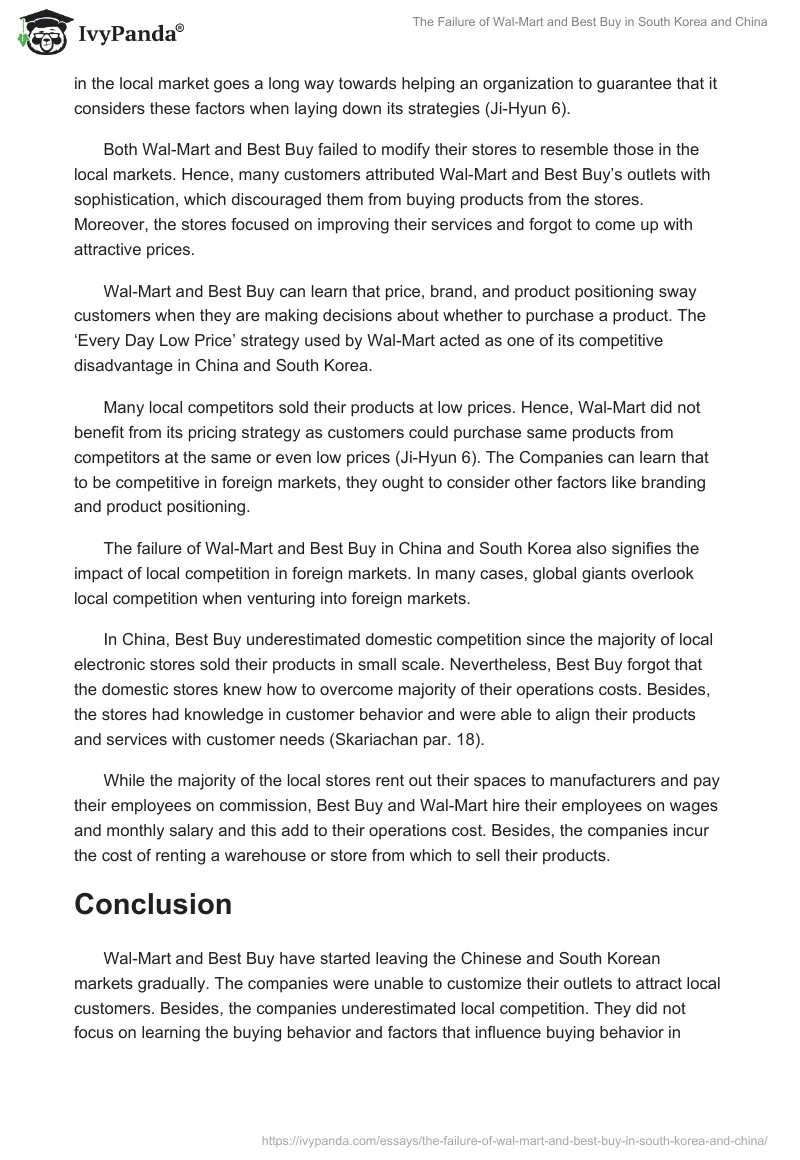 The Failure of Wal-Mart and Best Buy in South Korea and China. Page 3