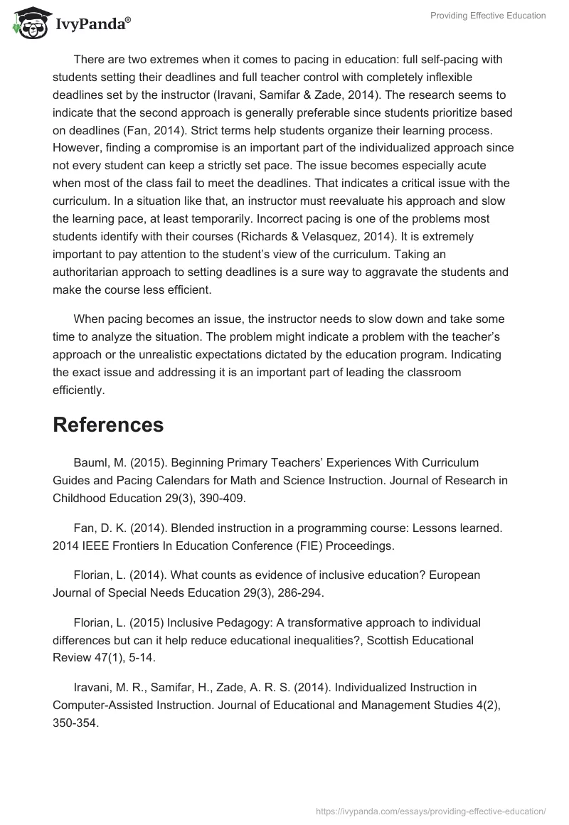 Providing Effective Education. Page 2