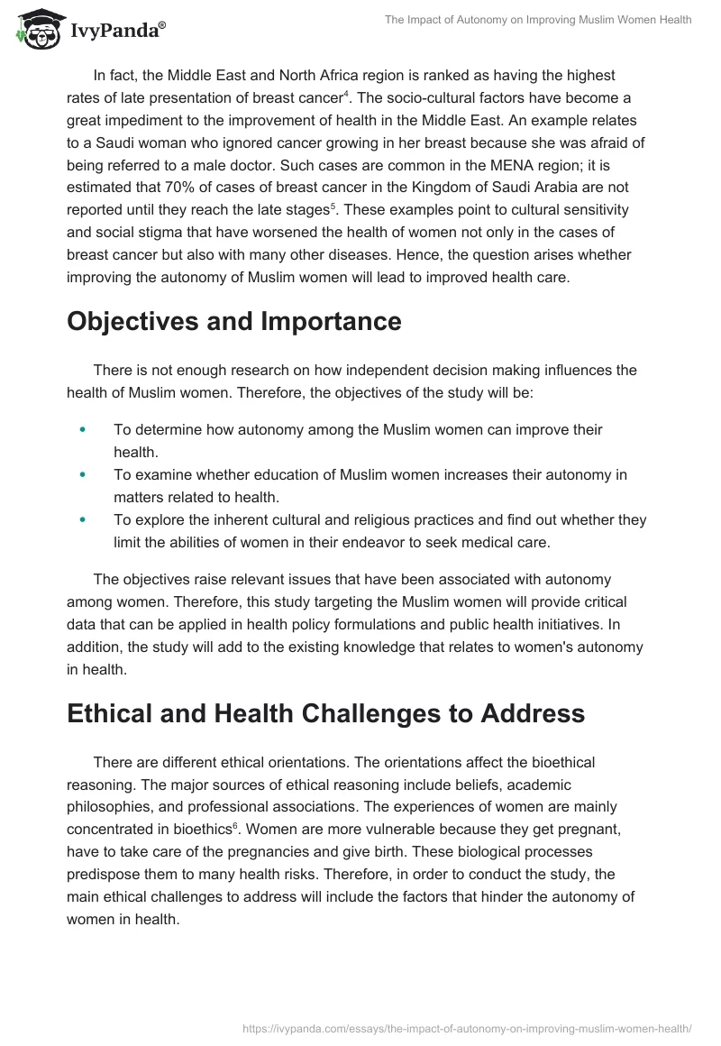The Impact of Autonomy on Improving Muslim Women Health. Page 2