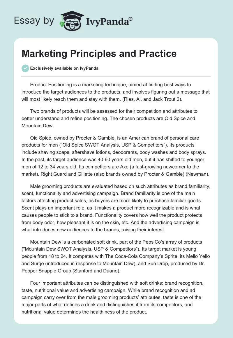 Marketing Principles and Practice. Page 1