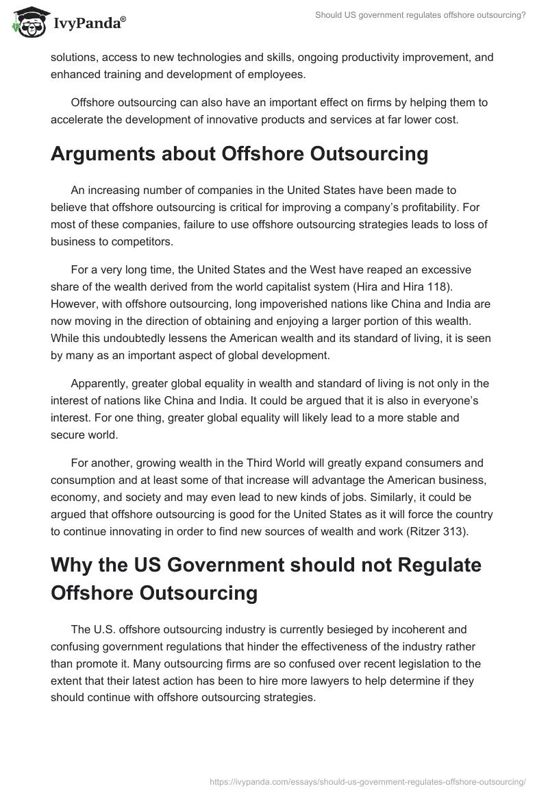 Should Us Government Regulates Offshore Outsourcing?. Page 2