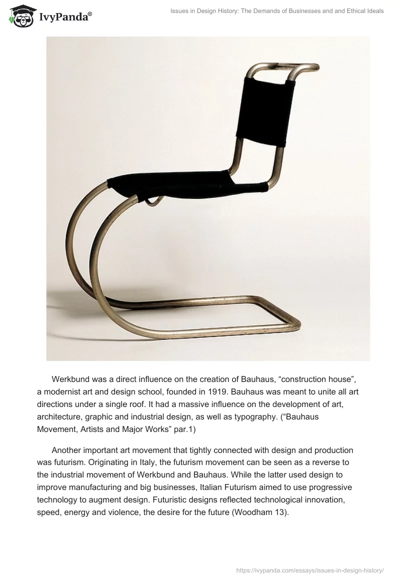 Issues in Design History: The Demands of Businesses and and Ethical Ideals. Page 3