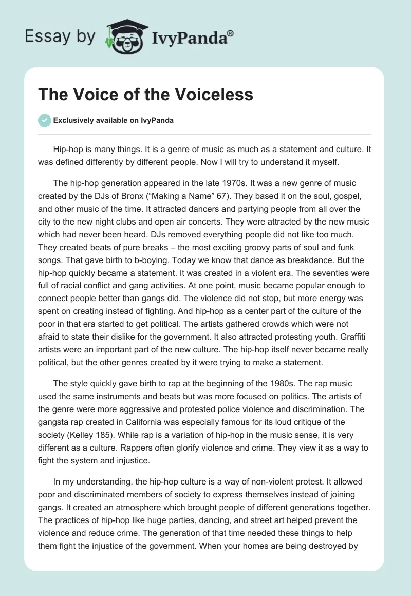 The Voice of the Voiceless. Page 1