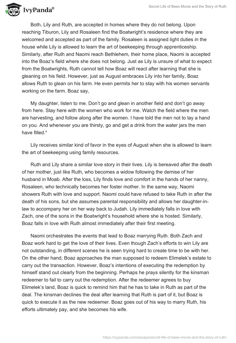 Secret Life of Bees Movie and the Story of Ruth. Page 2