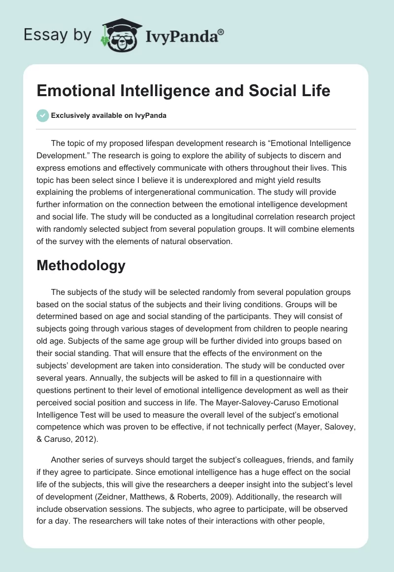 Emotional Intelligence and Social Life. Page 1