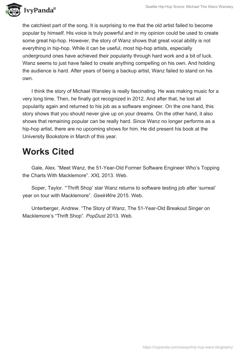 Seattle Hip-Hop Scene: Michael "The Wanz" Wansley. Page 2