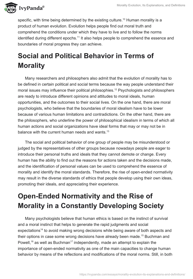 Morality Evolution, Its Explanations, and Definitions. Page 2