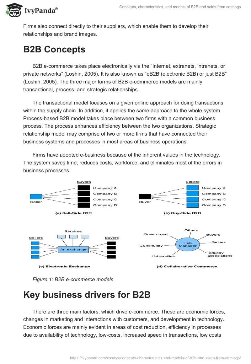 Concepts, characteristics, and models of B2B and sales from catalogs. Page 2