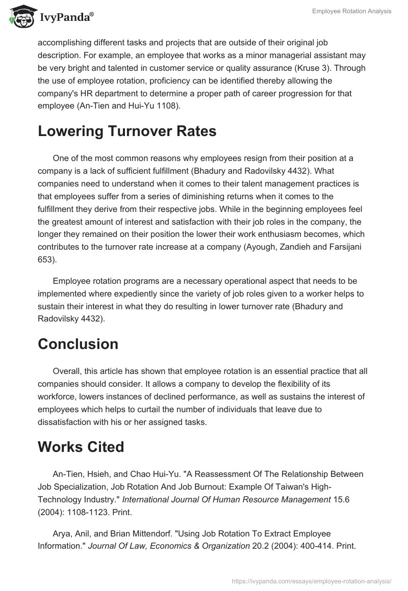 Employee Rotation Analysis. Page 2