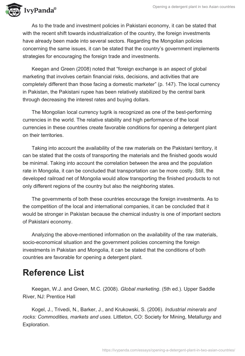 Opening a detergent plant in two Asian countries. Page 2