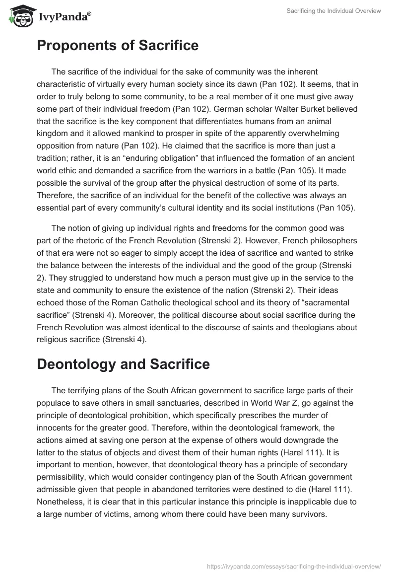 Sacrificing the Individual Overview. Page 2