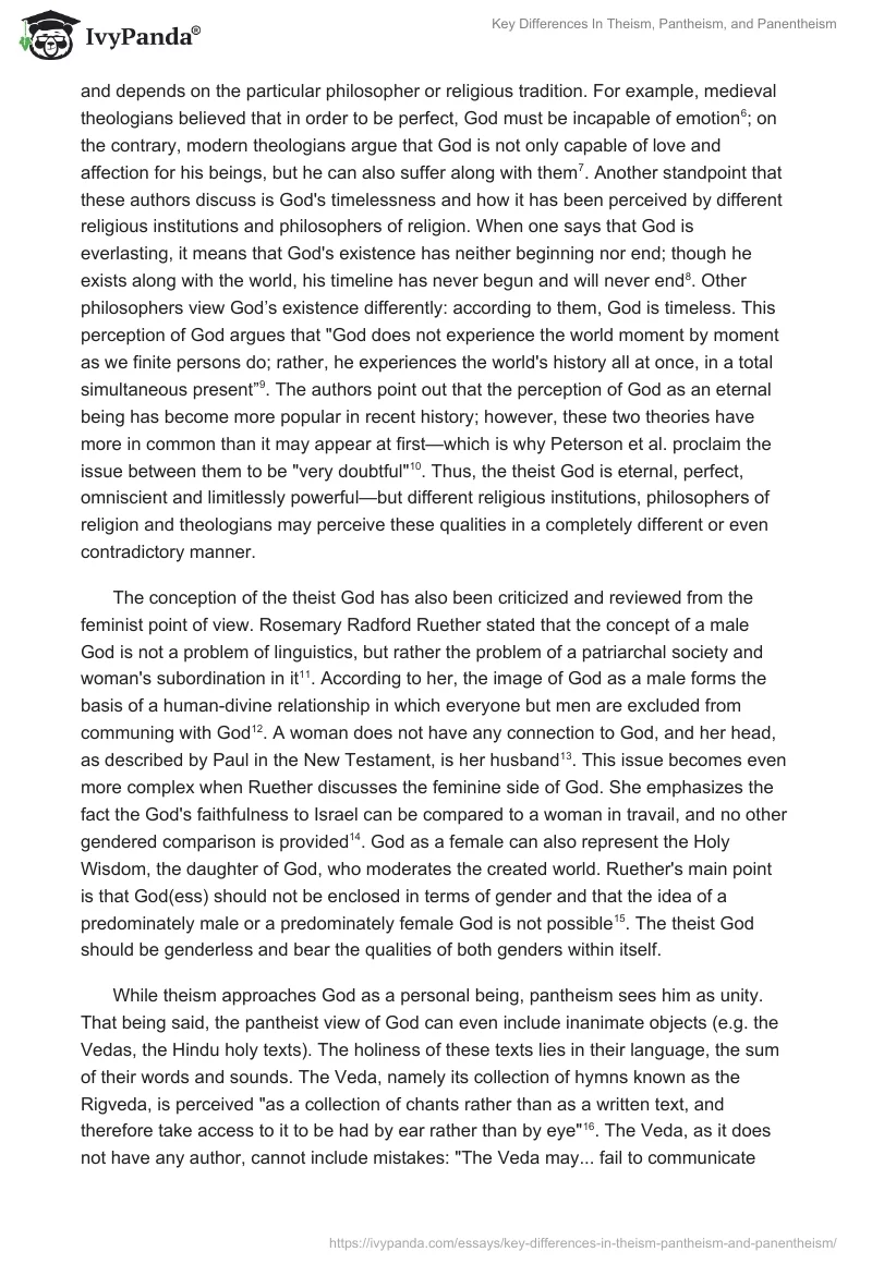 Key Differences In Theism, Pantheism, and Panentheism. Page 2