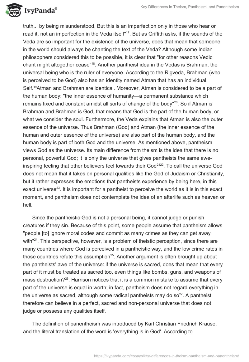 Key Differences In Theism, Pantheism, and Panentheism. Page 3