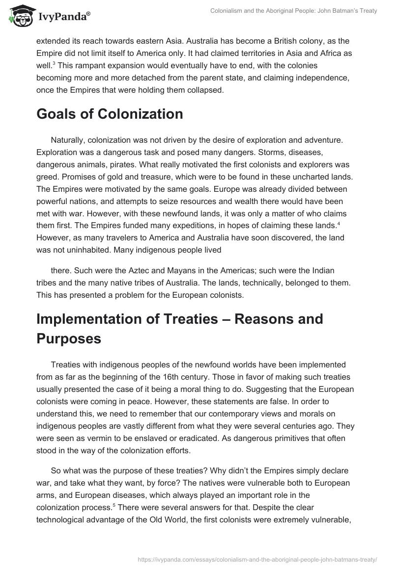 Colonialism and the Aboriginal People: John Batman’s Treaty. Page 2