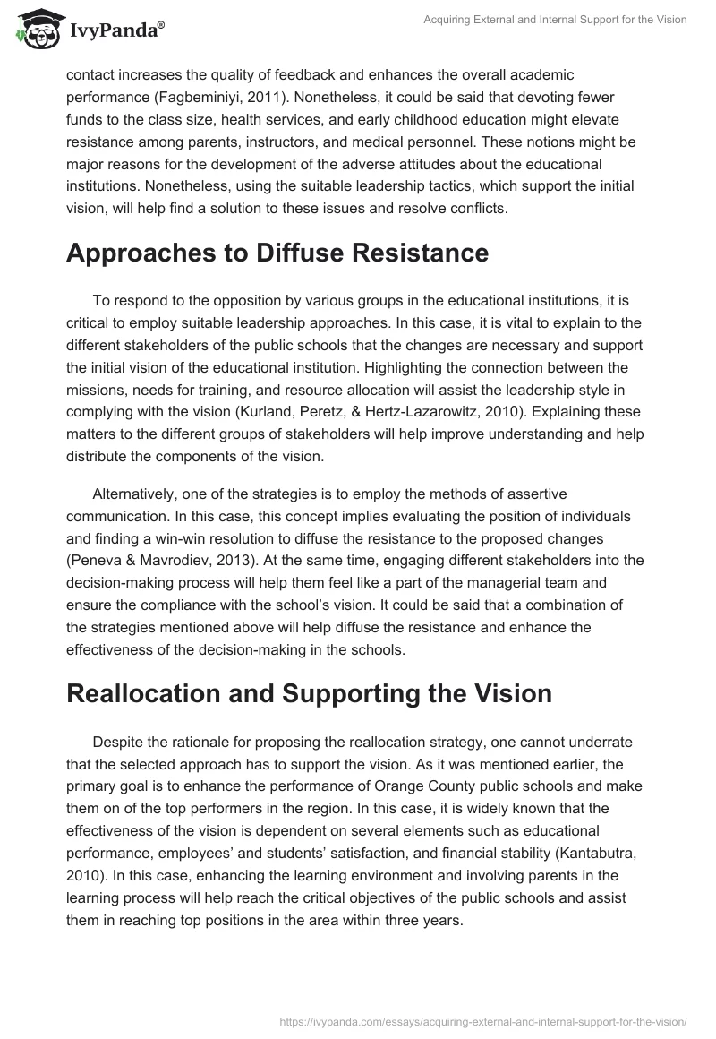 Acquiring External and Internal Support for the Vision. Page 3