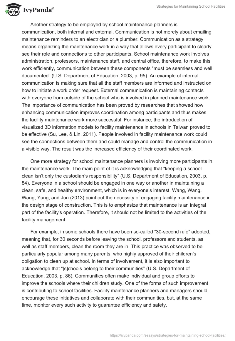 Strategies for Maintaining School Facilities. Page 2
