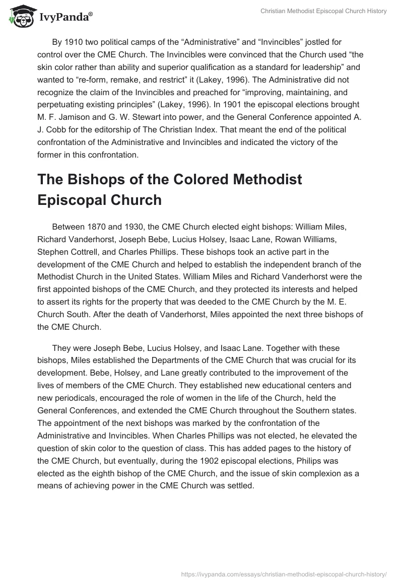 Christian Methodist Episcopal Church History. Page 3