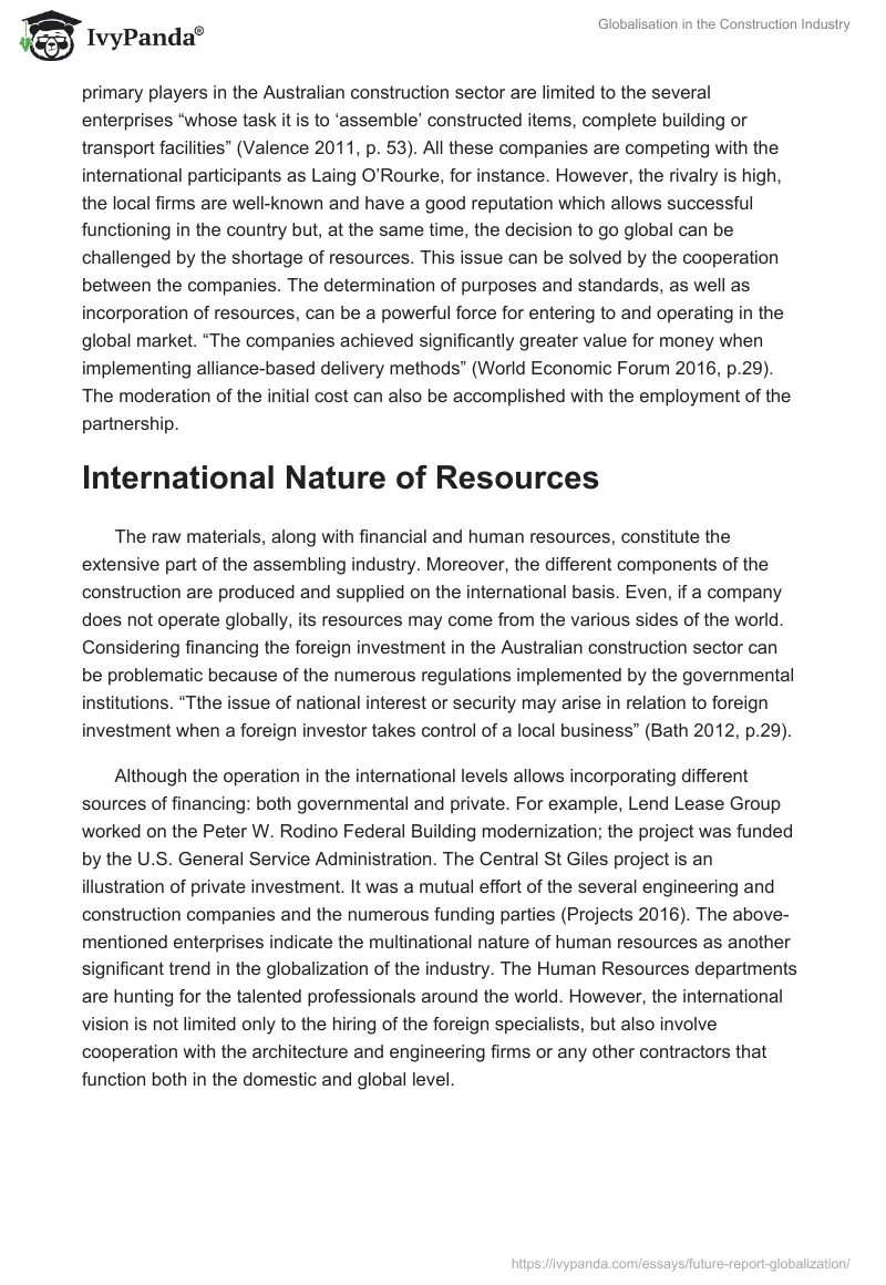 Globalisation in the Construction Industry. Page 2