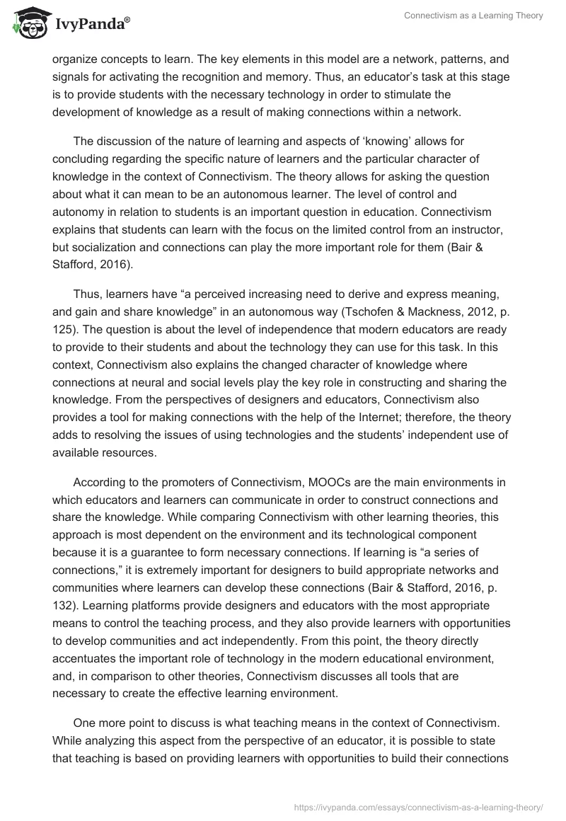 Connectivism as a Learning Theory. Page 2