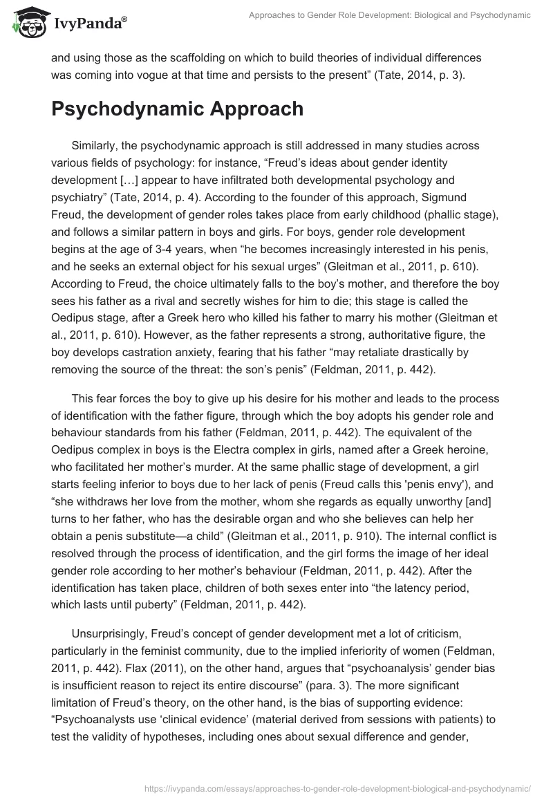 Approaches to Gender Role Development: Biological and Psychodynamic. Page 3
