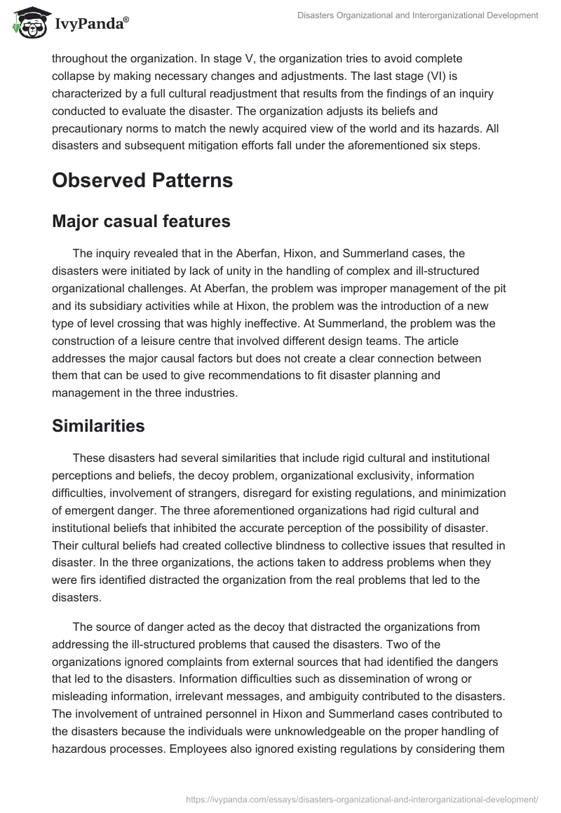 Disasters Organizational and Interorganizational Development. Page 2