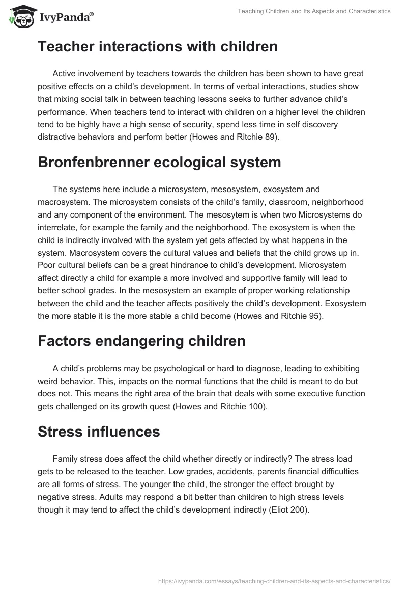 Teaching Children and Its Aspects and Characteristics. Page 2