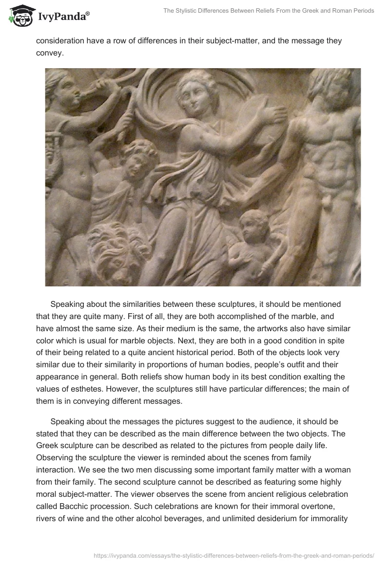 The Stylistic Differences Between Reliefs From the Greek and Roman Periods. Page 3