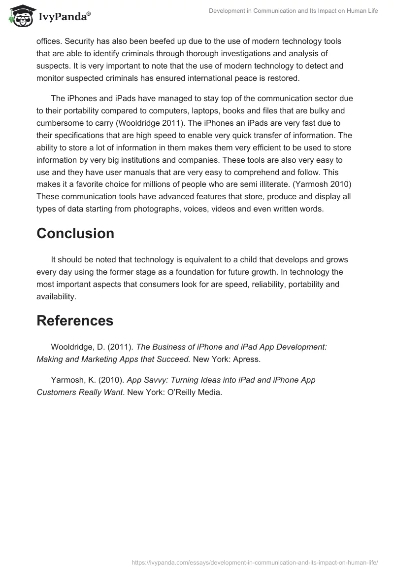 Development in Communication and Its Impact on Human Life. Page 2