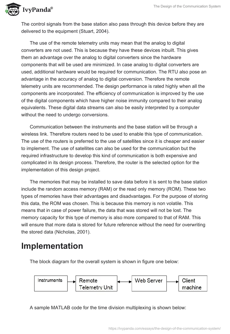 The Design of the Communication System. Page 4
