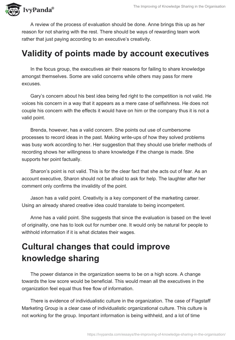 The Improving of Knowledge Sharing in the Organisation. Page 2