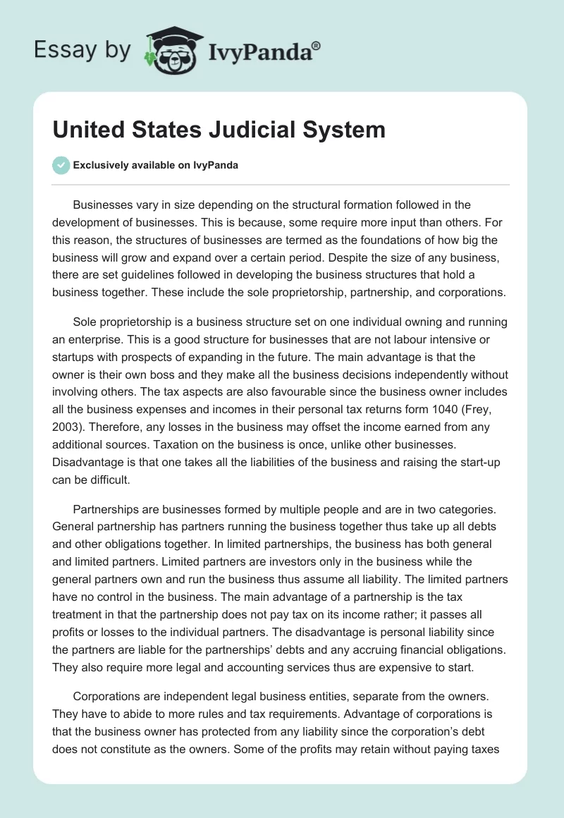 United States Judicial System. Page 1