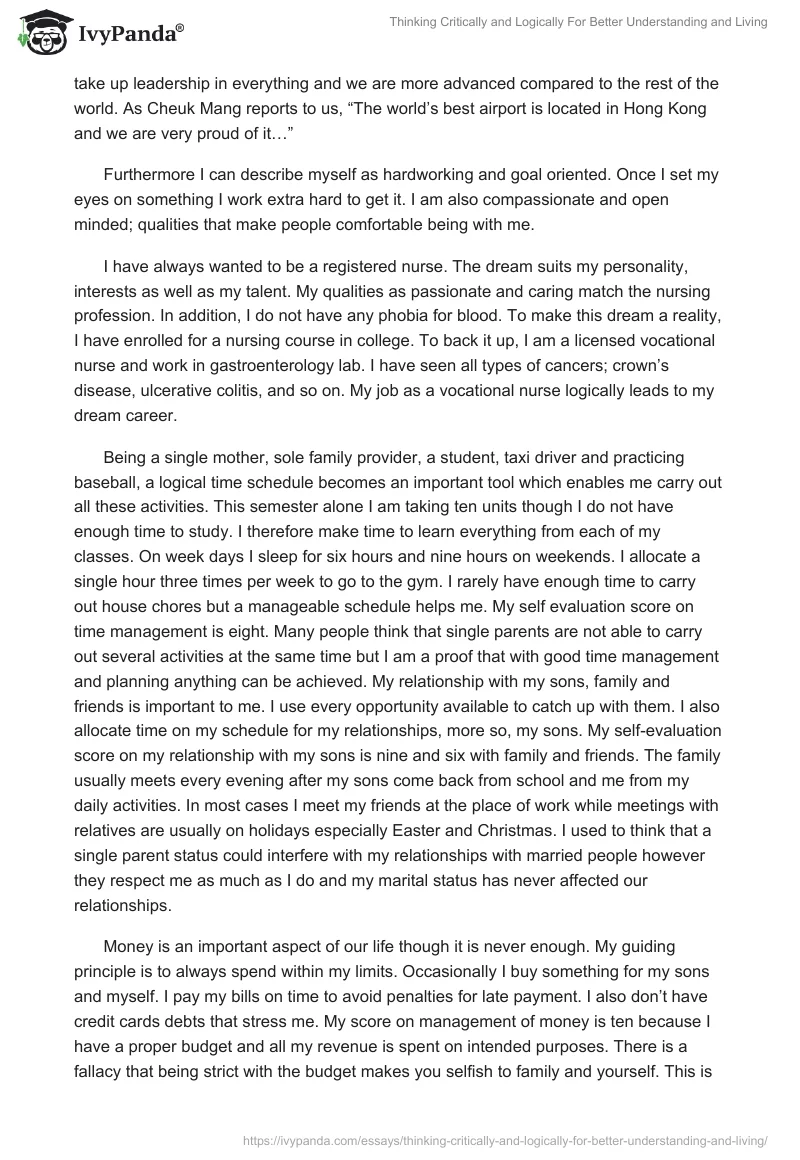 Thinking Critically and Logically For Better Understanding and Living. Page 2