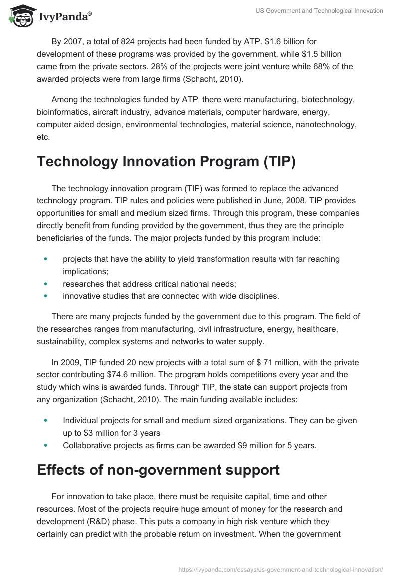 US Government and Technological Innovation. Page 2
