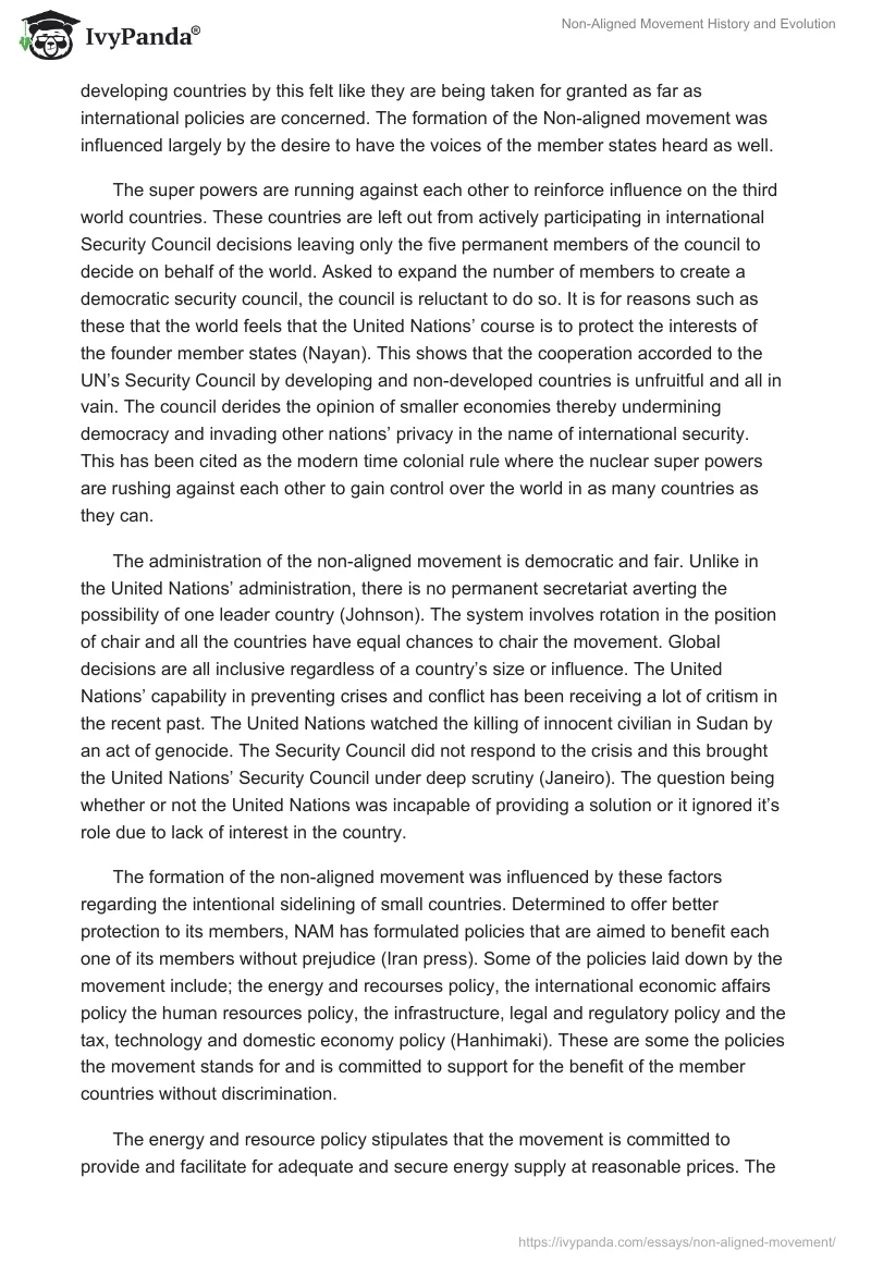Non-Aligned Movement History and Evolution. Page 3