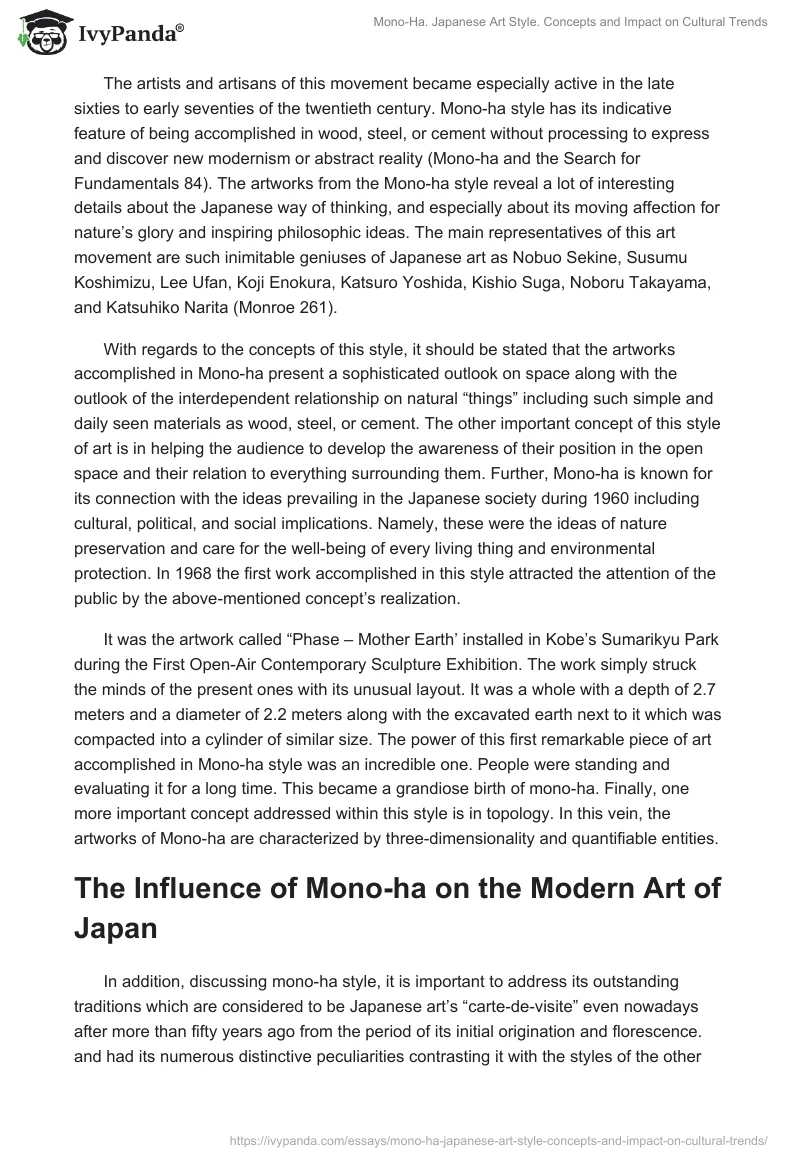 Mono-Ha. Japanese Art Style. Concepts and Impact on Cultural Trends. Page 2