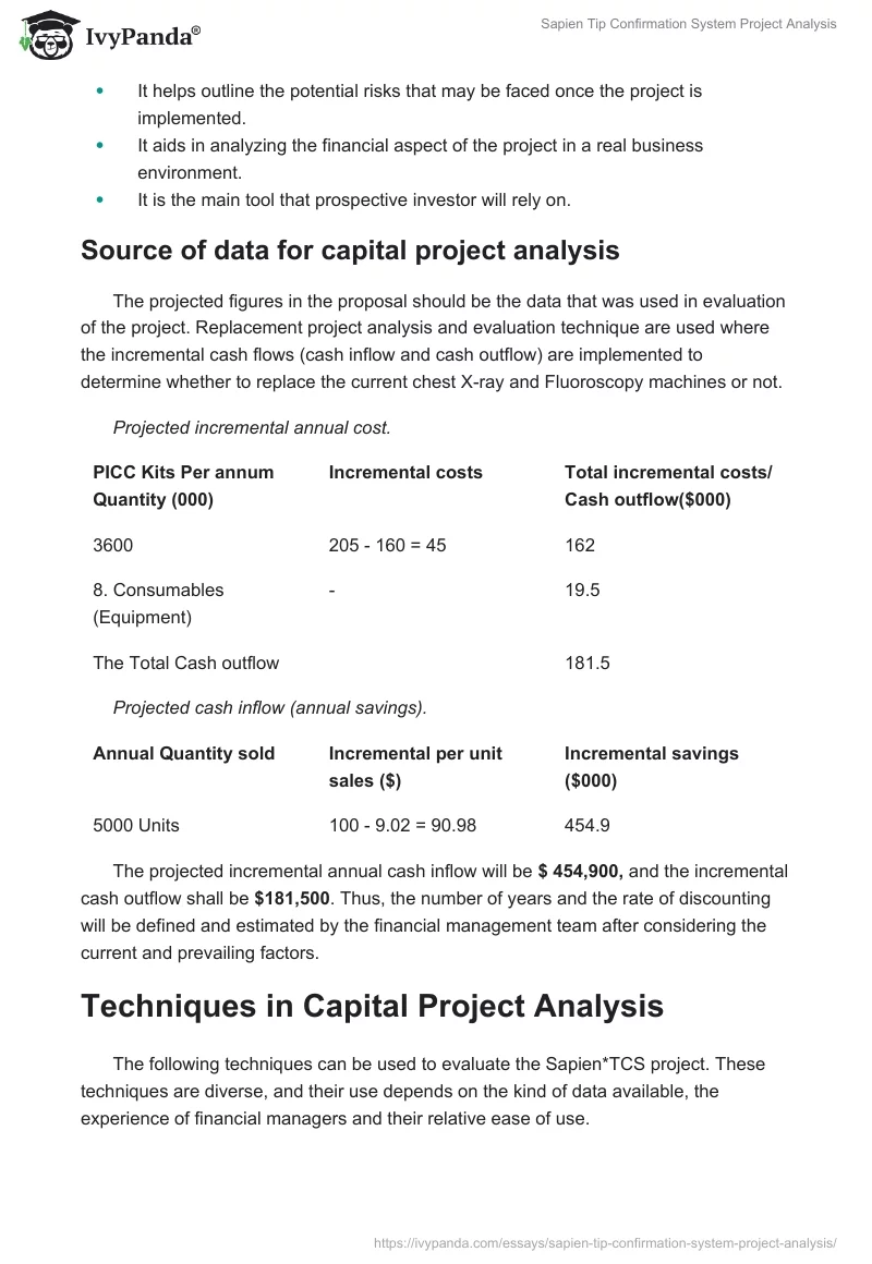 Sapien Tip Confirmation System Project Analysis. Page 2