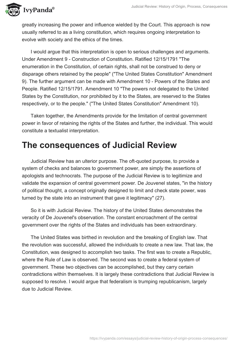 Judicial Review: History of Origin, Process, Consequences. Page 3