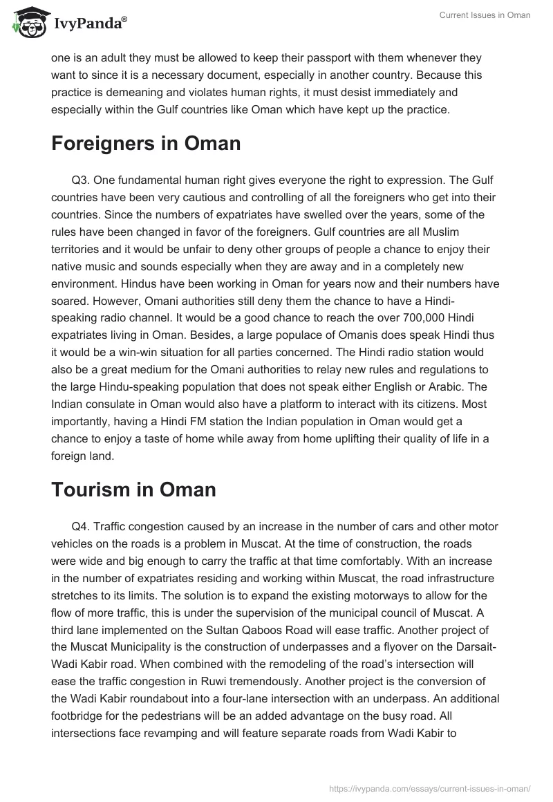 Current Issues in Oman. Page 2