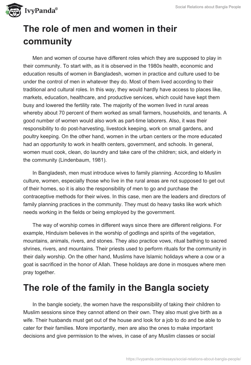 Social Relations about Bangla People. Page 2