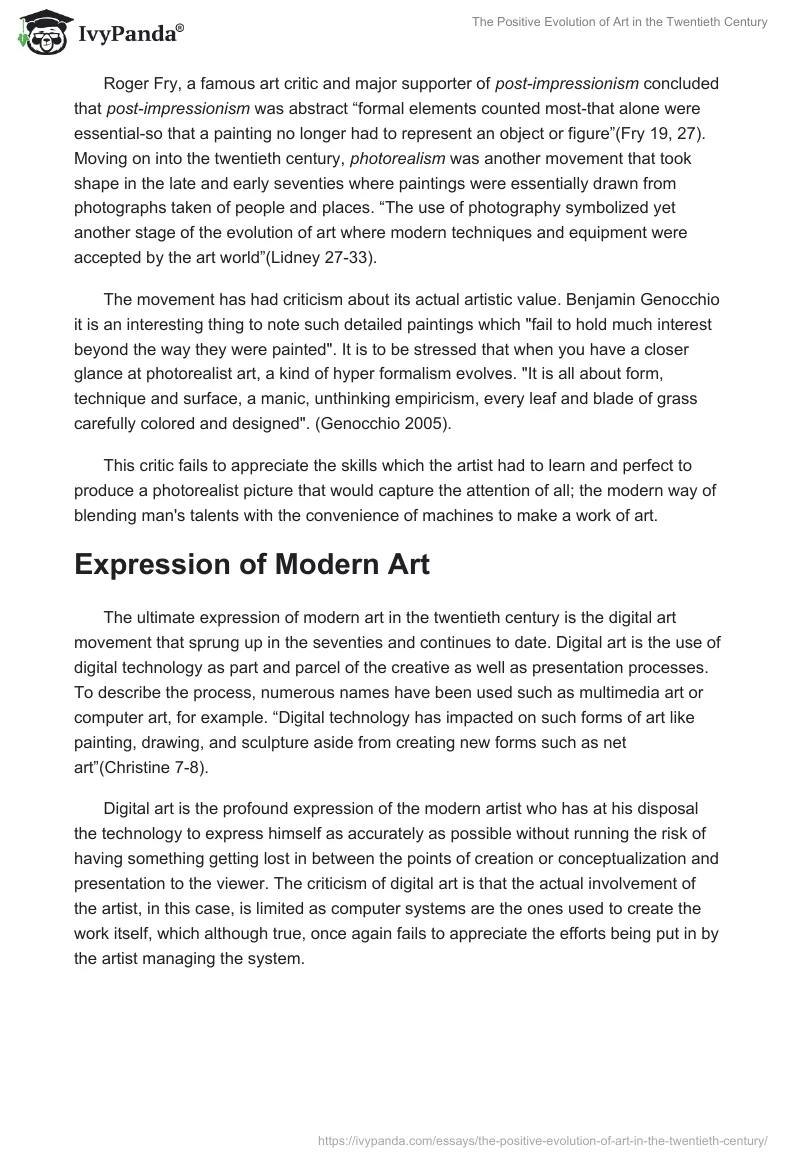 The Positive Evolution of Art in the Twentieth Century. Page 2